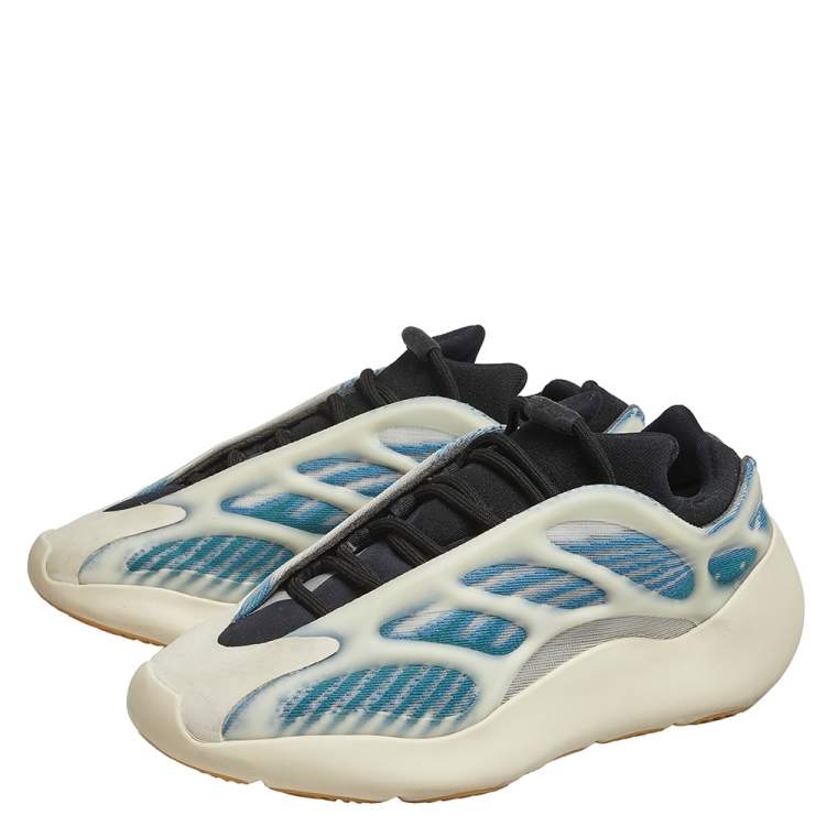 Pre Owned Yeezy x Adidas Blue-Black Knit Fabric 700 V3 Kyanite Sneakers Size 42 