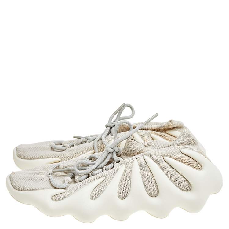 Pre Owned Yeezy x Adidas Off-White Knit Fabric 450 Cloud White Sneakers Size 42