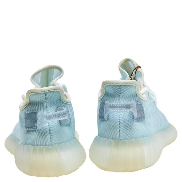 Pre Owned Yeezy x Adidas Blue Mesh 350 V2 Mono Ice Sneakers Size 38