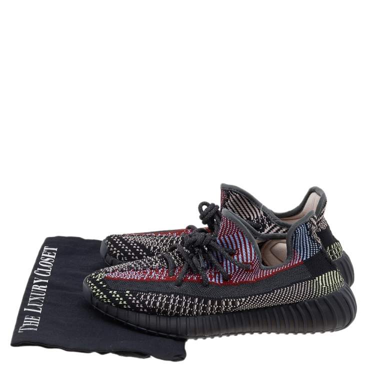 Pre Owned Yeezy x Adidas Multicolor Knit Fabric Boost 350 V2 Low Top Sneakers Size 40 2/3