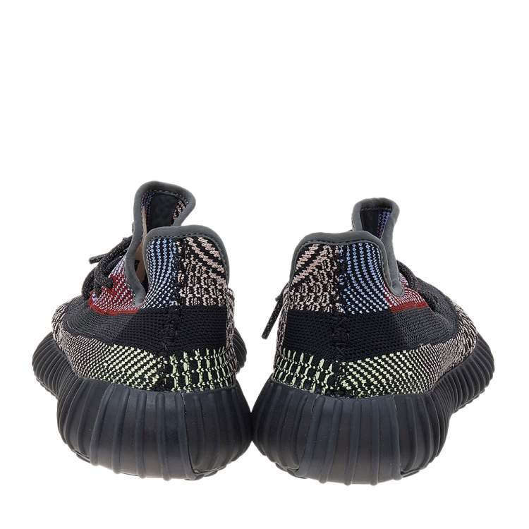 Pre Owned Yeezy x Adidas Multicolor Knit Fabric Boost 350 V2 Low Top Sneakers Size 40 2/3