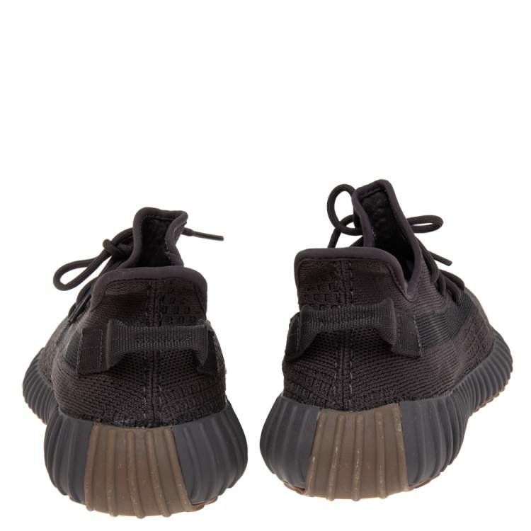 مملوكة مسبقًا Yeezy x Adidas Black Knit Fabric Boost 350 V2 Sneakers Size 46 