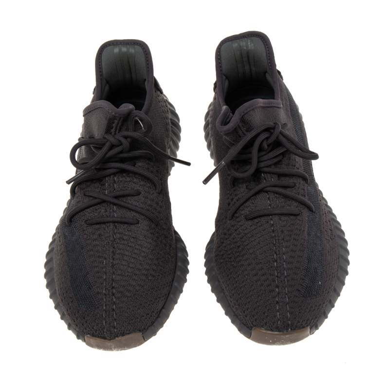 مملوكة مسبقًا Yeezy x Adidas Black Knit Fabric Boost 350 V2 Sneakers Size 46 