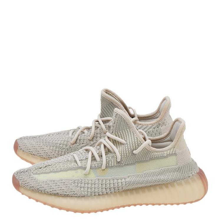 Pre Owned Yeezy x adidas Multicolor Knit Fabric Boost 350 V2 Citrin Sneakers Size 42