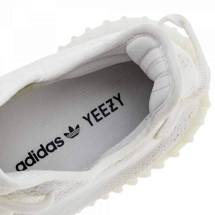 Pre Owned Yeezy x Adidas White Knit Fabric Boost 350 V2 Triple White Sneakers Size 43 1/3