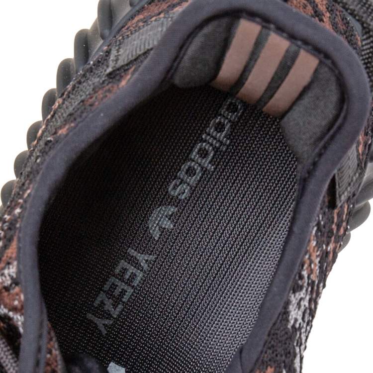 Pre Owned Yeezy x adidas Boost Black/Brown Net And Knit Fabric 350 V2 MX Rock Sneakers Size 42