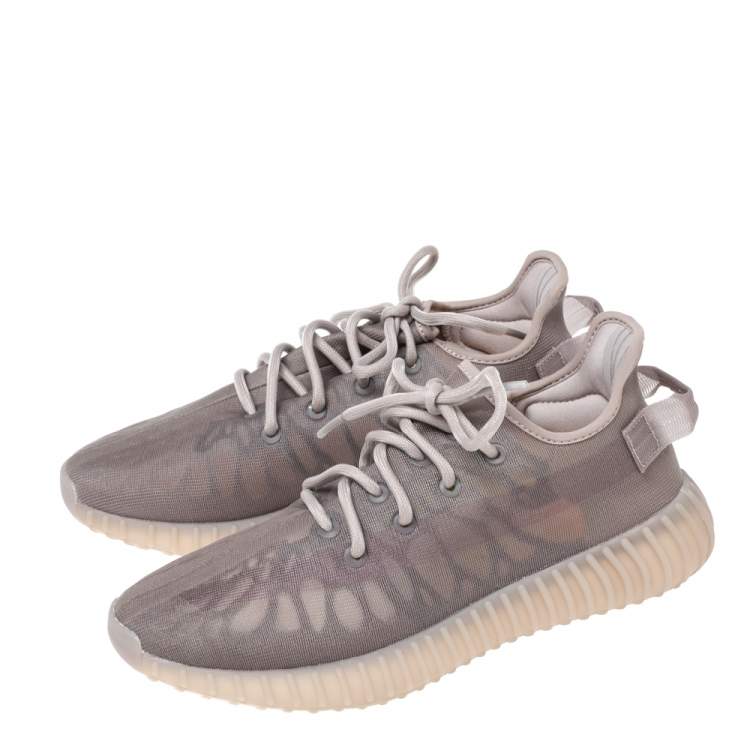 Pre Owned Yeezy Boost Beige Net 350 V2 Mono Mist Sneakers Size 42