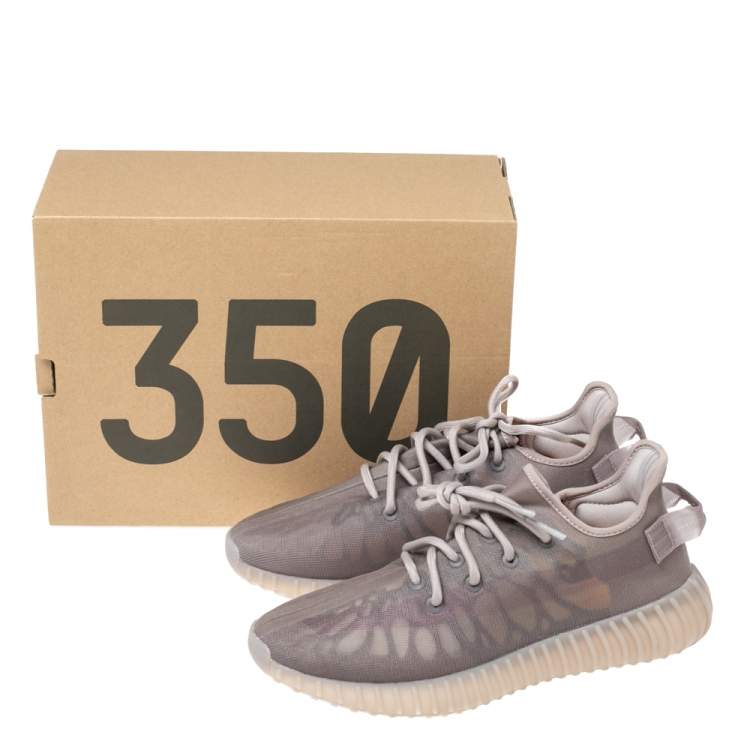 Pre Owned Yeezy Boost Beige Net 350 V2 Mono Mist Sneakers Size 42