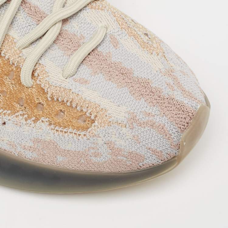 Pre Owned Yeezy x Adidas Grey/Beige Knit Fabric Boost 380 Mist Sneakers Size 42 2/3