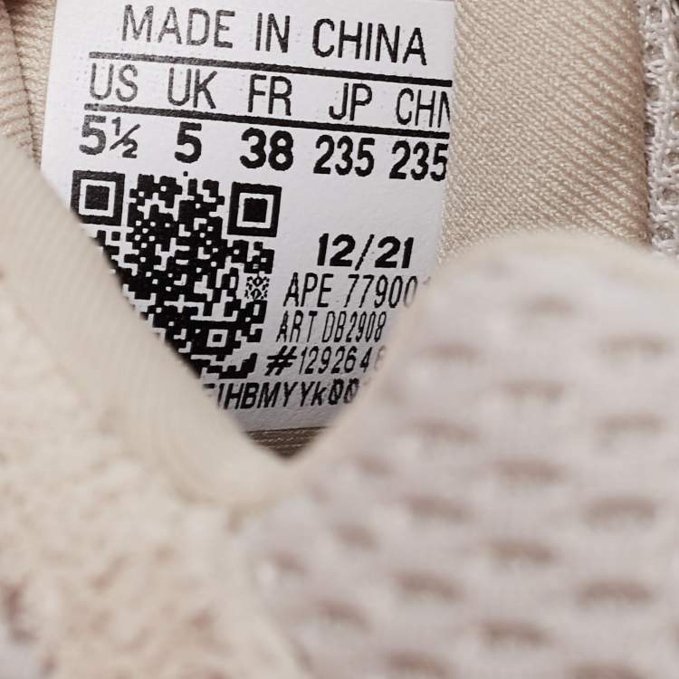 Pre Owned Yeezy x Adidas Blush White Suede And Mesh Yeezy 500 Lace Up Sneakers Size 38
