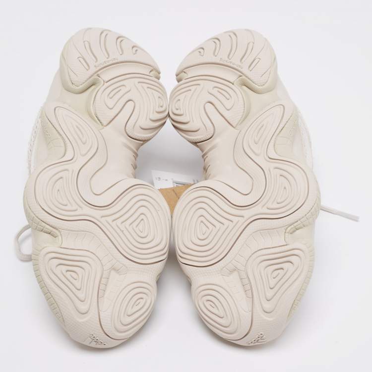 Pre Owned Yeezy x Adidas Blush White Suede And Mesh Yeezy 500 Lace Up Sneakers Size 38