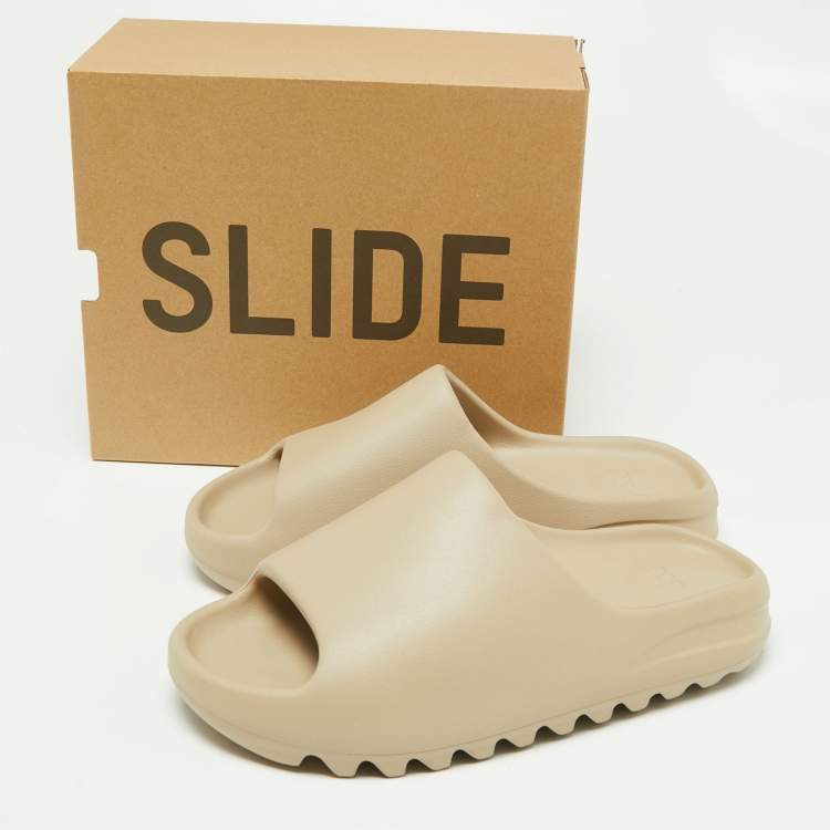 Pre Owned Yeezy x Adidas Beige Rubber Slide Pure Sandals Size 42