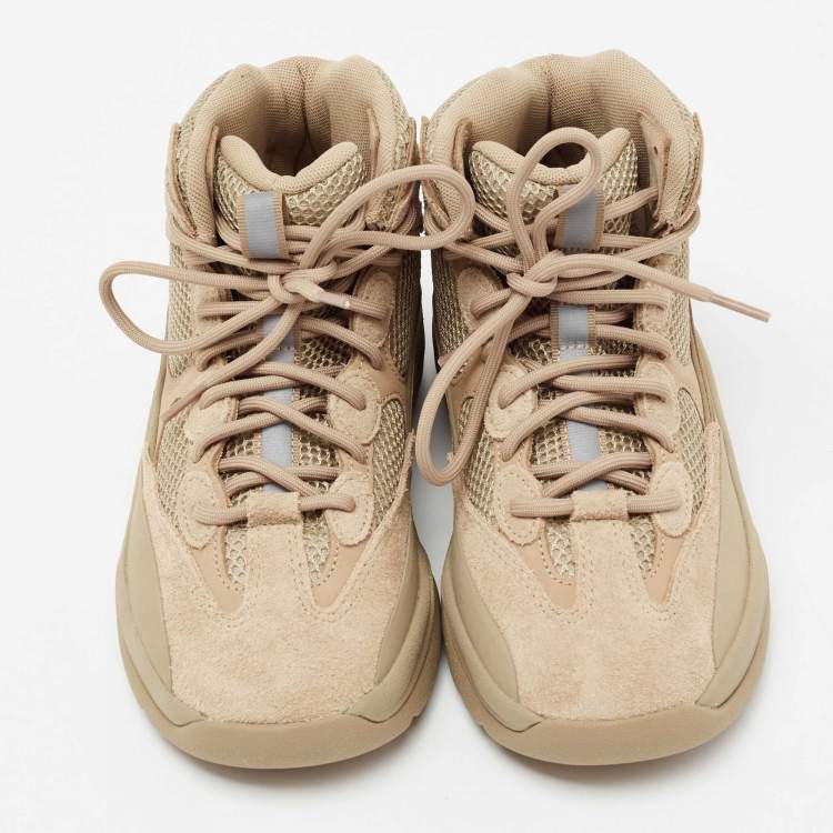 Pre Owned Yeezy x Adidas Brown Suede and Mesh DSRT BT Desert Boots Size 38 2/3