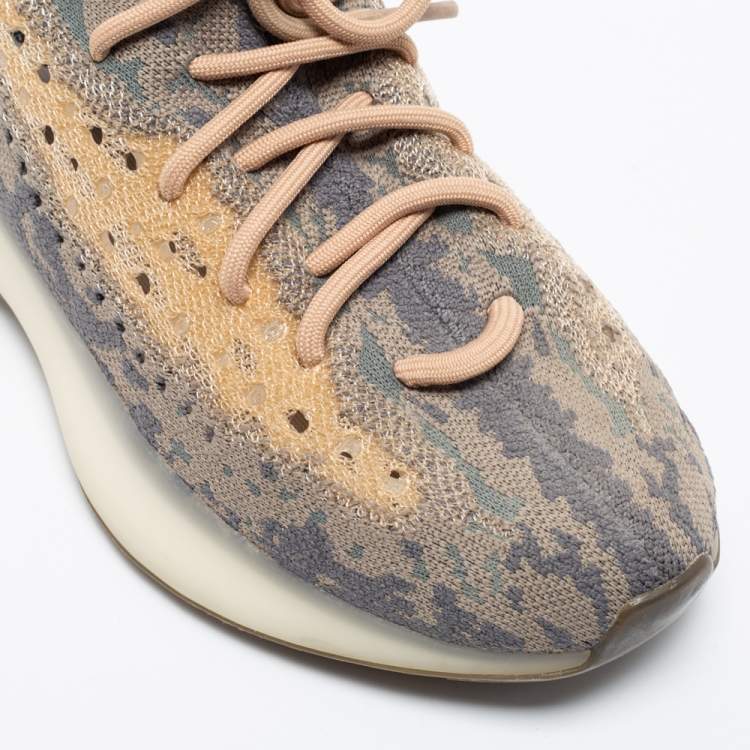 Pre Owned Yeezy x Adidas Beige Knit Fabric Yeezy Boost 380 Mist Sneakers Size 40