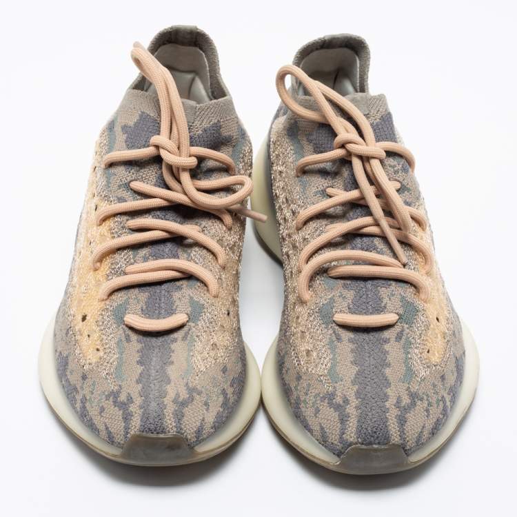 Pre Owned Yeezy x Adidas Beige Knit Fabric Yeezy Boost 380 Mist Sneakers Size 40