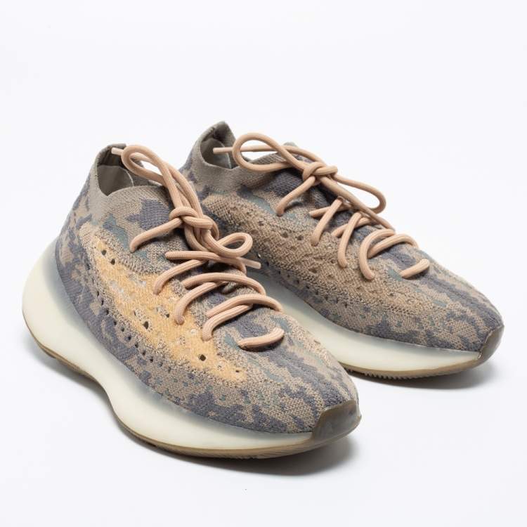 Pre Owned Yeezy x Adidas Beige Knit Fabric Yeezy Boost 380 Mist Sneakers Size 40
