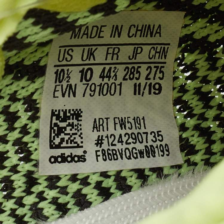 Pre Owned Yeezy x Adidas Neon Yellow Knit Fabric Yezreel Non-Reflective Boost 350 V2 Sneakers Size 44 2/3