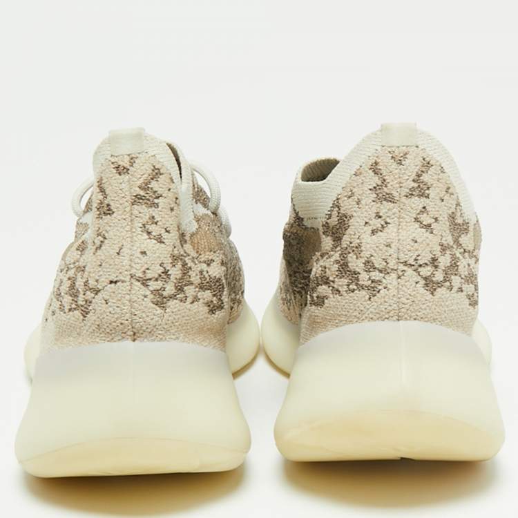 Pre Owned Yeezy x Adidas Beige/Brown Knit Fabric Yeezy Boost 380 Pyrite Sneakers Size 41 1/3