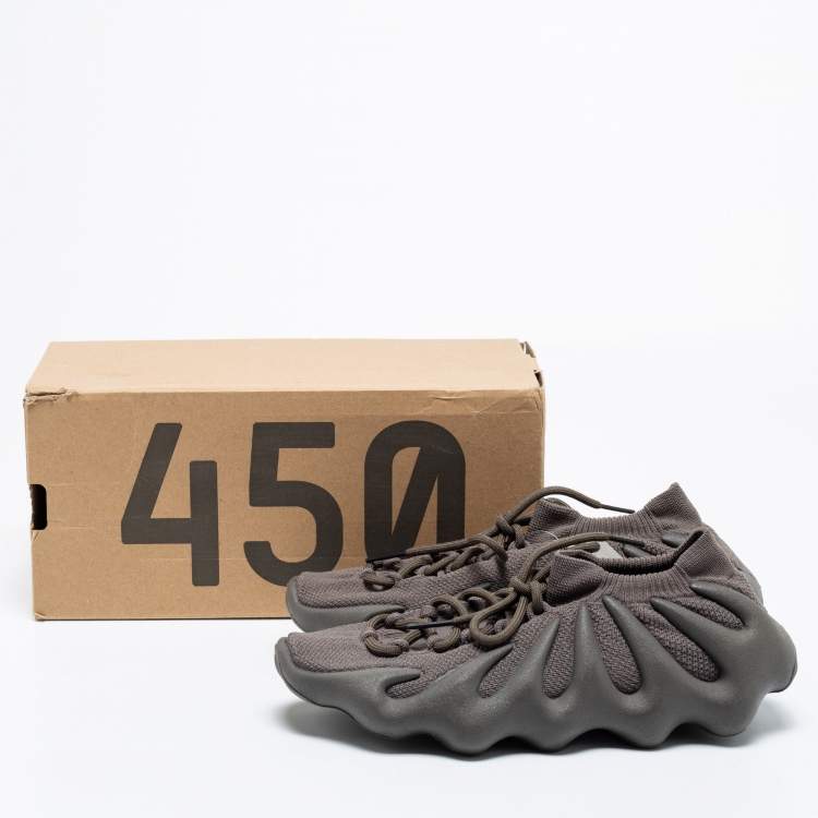 Pre Owned Yeezy x Adidas Olive Grey Knit Fabric Yeezy Boost 450 Cinder Sneakers Size 40 2/3