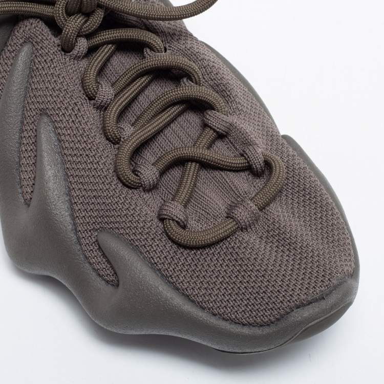 Pre Owned Yeezy x Adidas Olive Grey Knit Fabric Yeezy Boost 450 Cinder Sneakers Size 40 2/3