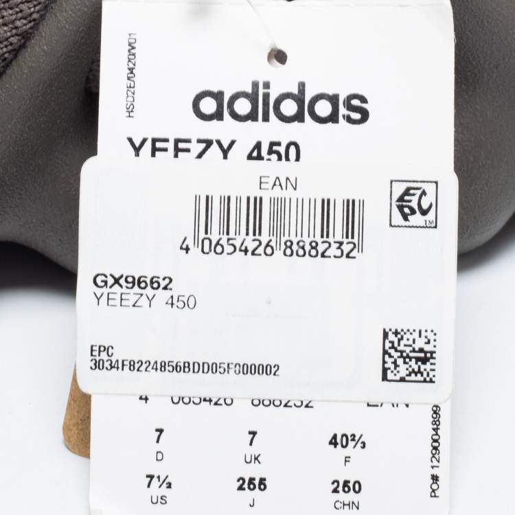 Pre Owned Yeezy x Adidas Olive Grey Knit Fabric Yeezy Boost 450 Cinder Sneakers Size 40 2/3