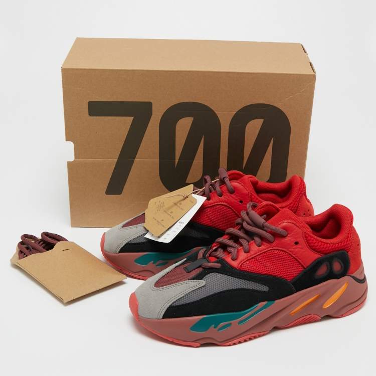 Pre Owned Yeezy x Adidas Multicolor Suede And Mesh Boost 700 Sneakers Size 41 1/3