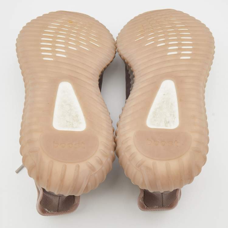 Pre Owned Yeezy x Adidas Beige Mesh Boost 350 V2 Mono Mist Low Top Sneakers Size 43 1/3