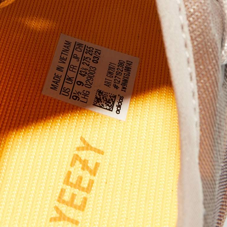 Pre Owned Yeezy x Adidas Beige Mesh Boost 350 V2 Mono Mist Low Top Sneakers Size 43 1/3