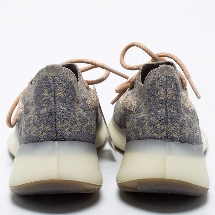 Pre Owned Yeezy x Adidas Beige/Grey Knit Fabric Boost 380 Mist Low Top Sneakers 38 2/3