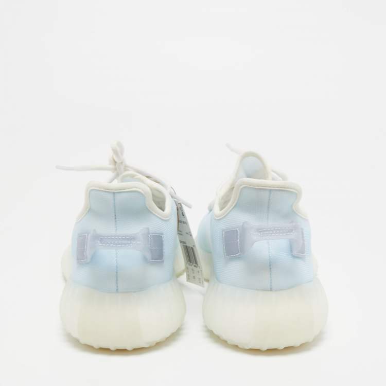 Pre Owned Yeezy x Adidas Light Blue Mesh Boost 350 V2 Mono Ice Sneakers Size 44