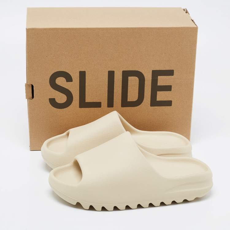 Pre Owned Yeezy x Adidas Beige Rubber Slide Pure Sandals Size 42