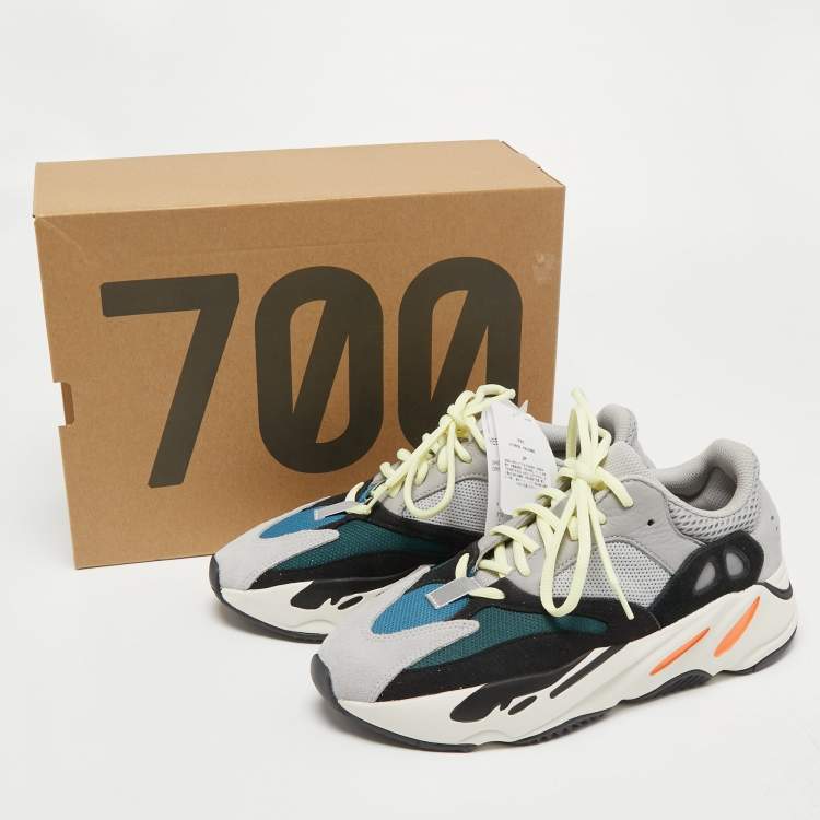 Pre Owned Yeezy x Adidas Tricolor Mesh and Suede Boost 700 Wave Runner Sneakers Size 41 1/3