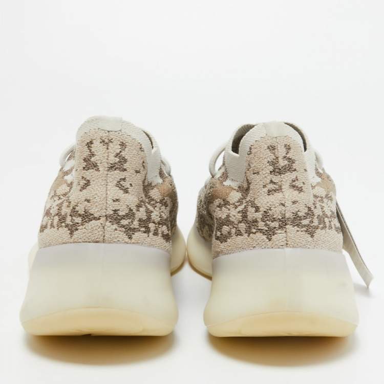 Pre Owned Yeezy x adiddas Grey/Brown Knit Fabric Boost 380 Sneakers Size 46 2/3