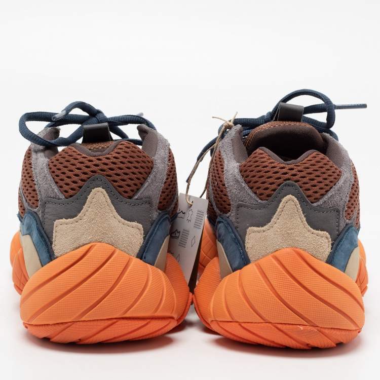 Pre Owned Yeezy x Adidas Multicolor Fabric and Suede Yeezy 500 ‘Enflame Sneakers Size 43 1/3