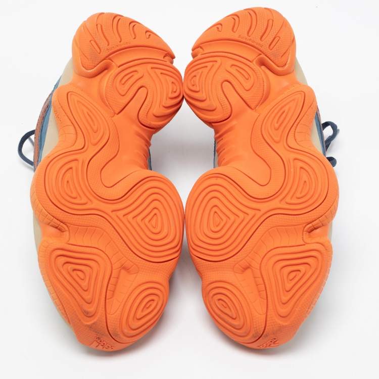 Pre Owned Yeezy x Adidas Multicolor Fabric and Suede Yeezy 500 ‘Enflame Sneakers Size 43 1/3