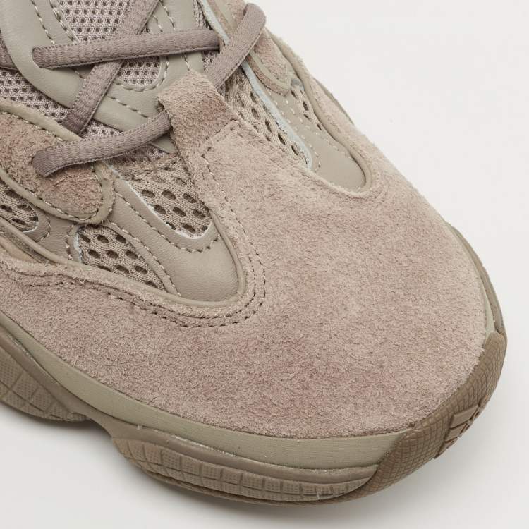 Pre Owned Yeezy x Adidas Grey Suede and Mesh Yeezy 500 Ash Grey Sneakers Size 43 1/3