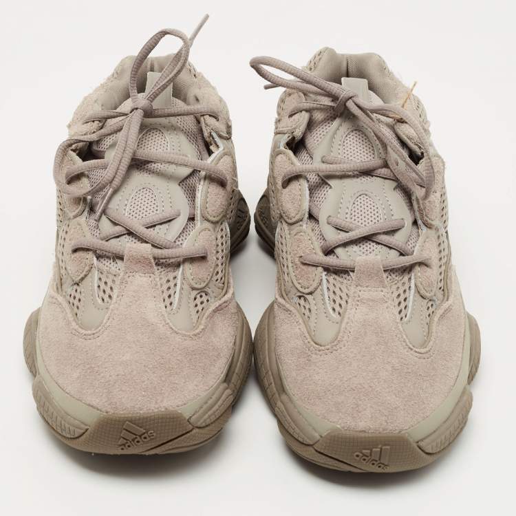 Pre Owned Yeezy x Adidas Grey Suede and Mesh Yeezy 500 Ash Grey Sneakers Size 43 1/3