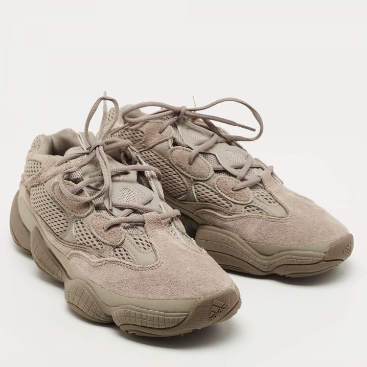 Pre Owned Yeezy x Adidas Grey Suede and Mesh Yeezy 500 Ash Grey Sneakers Size 43 1/3