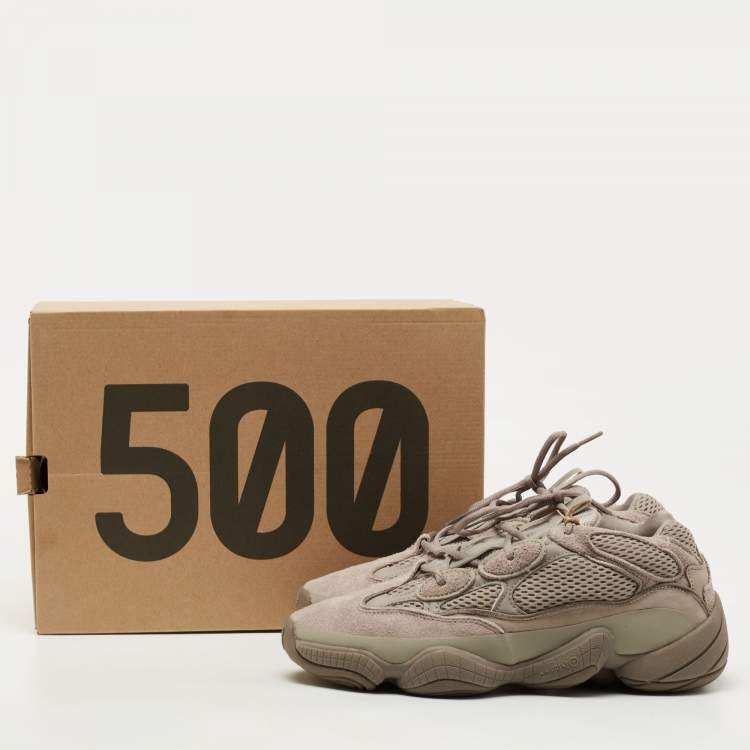 Pre Owned Yeezy x Adidas Grey Suede and Mesh Yeezy 500 Ash Grey Sneakers Size 43 1/3