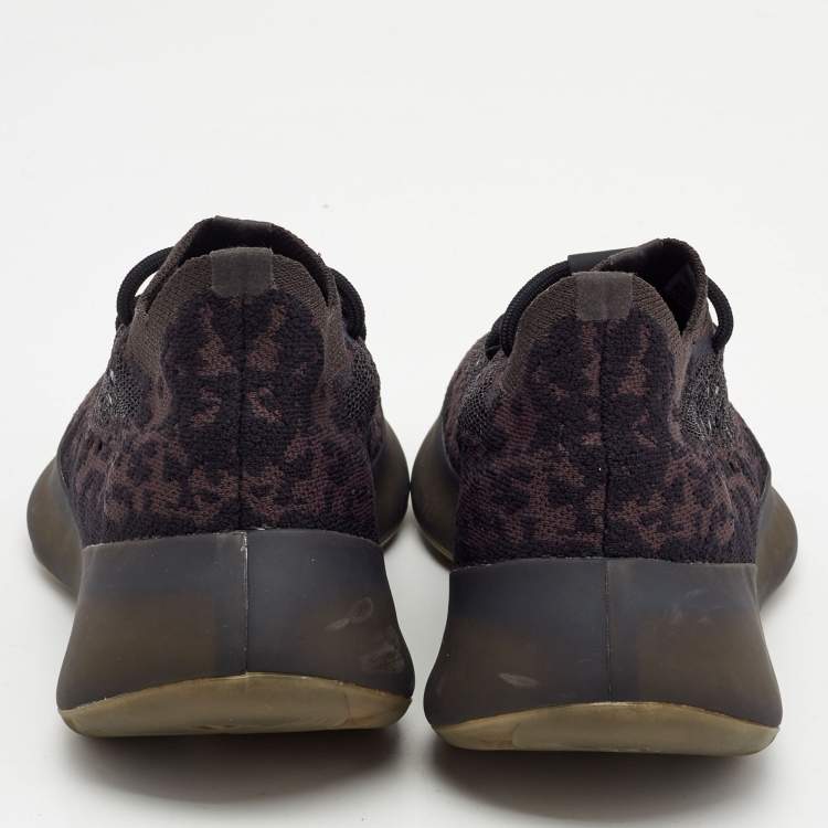 Pre Owned Yeezy x Adidas Black Knit Fabric Boost 380 Onyx Sneakers Size 38
