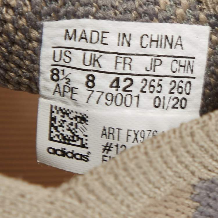 Pre Owned Yeezy x Adidas Grey Knit Fabric Boost 380 Mist Sneakers Size 42