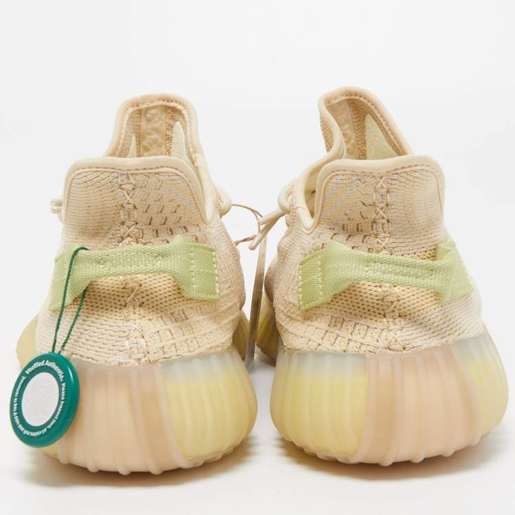 مملوكة مسبقًا Yeezy x Adidas Beige Knit Fabric Boost 350 V2 Cloud Sneakers Size 48