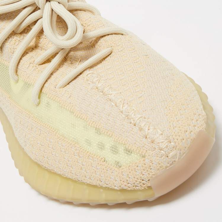 مملوكة مسبقًا Yeezy x Adidas Beige Knit Fabric Boost 350 V2 Cloud Sneakers Size 48