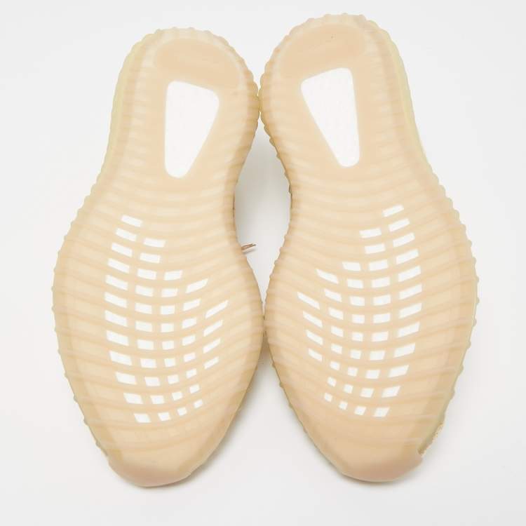 مملوكة مسبقًا Yeezy x Adidas Beige Knit Fabric Boost 350 V2 Cloud Sneakers Size 48