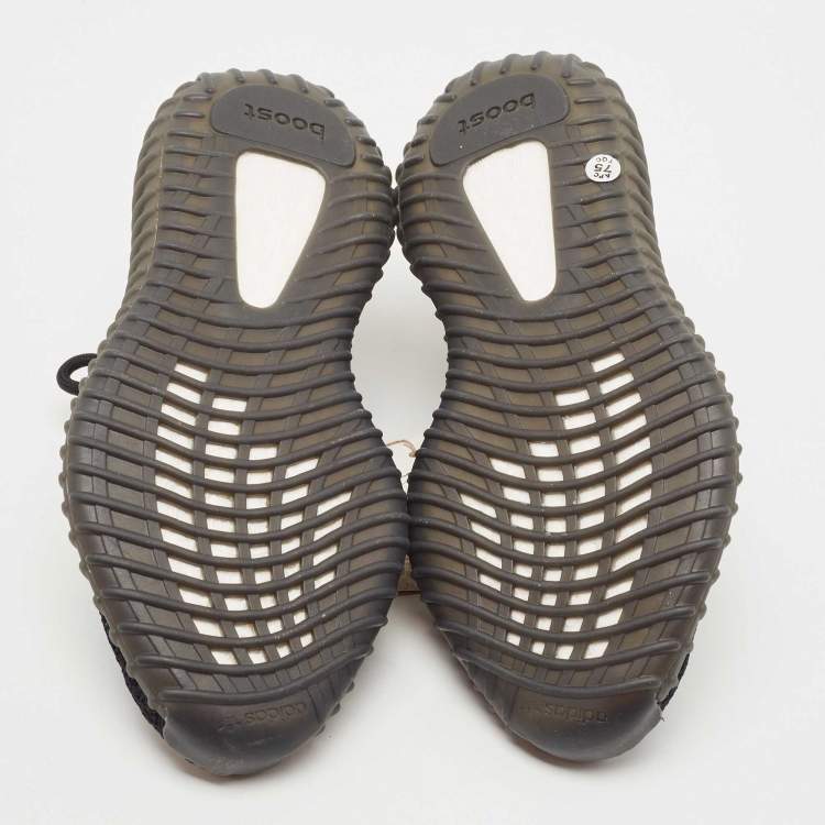 مملوكة مسبقًا Yeezy x Adidas Black/Blue Knit Fabric Boost 350 V2 Dazzling Blue Sneakers Size 38