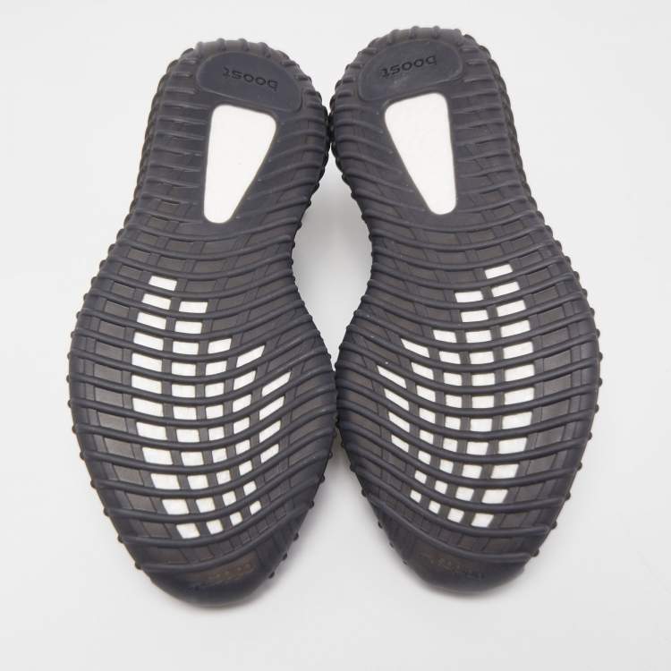 Pre Owned Yeezy x Adidas Black Mesh Boost 350 V2 Mono Cinder Sneakers Size 46 2/3