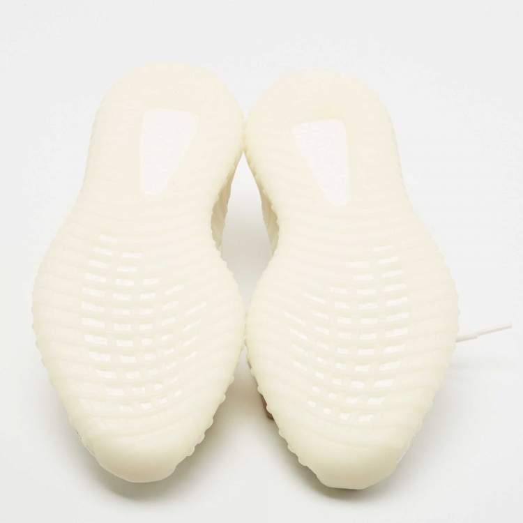 مملوكة مسبقًا Yeezy x Adidas Off White Knit Fabric Boost 350 V2 Bone Sneakers Size 46