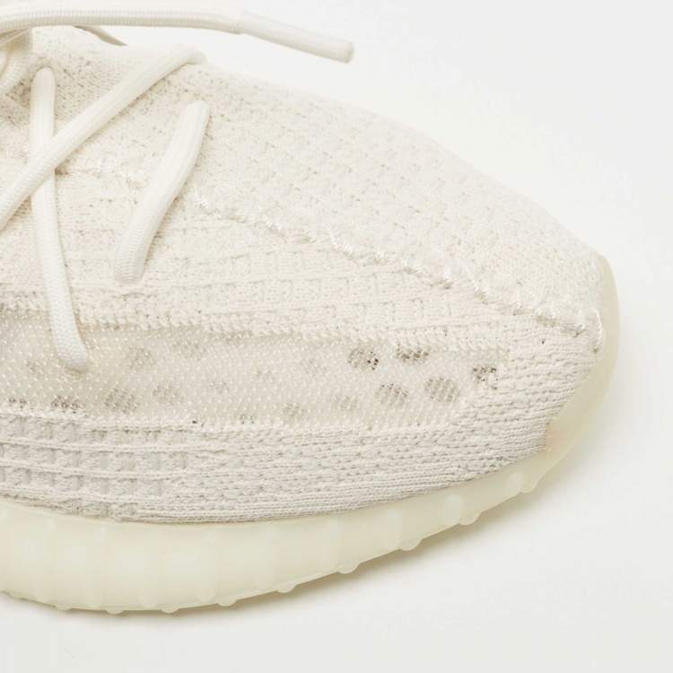 مملوكة مسبقًا Yeezy x Adidas Off White Knit Fabric Boost 350 V2 Bone Sneakers Size 46