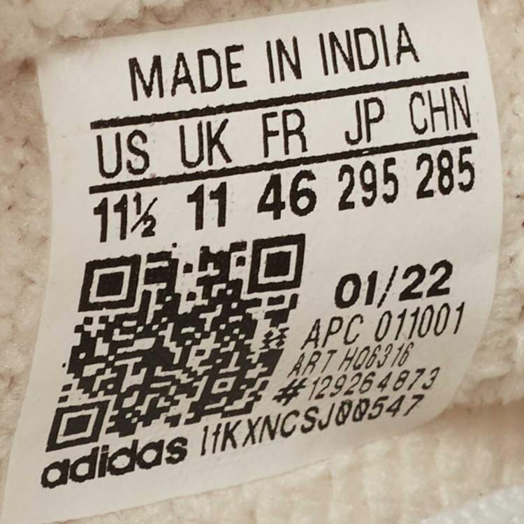 مملوكة مسبقًا Yeezy x Adidas Off White Knit Fabric Boost 350 V2 Bone Sneakers Size 46
