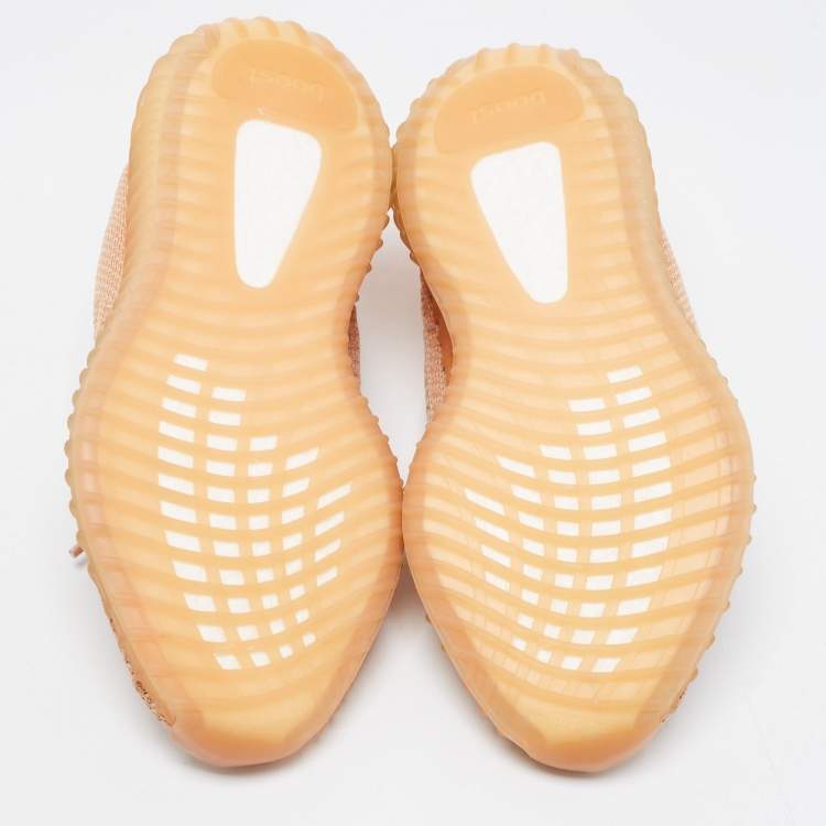 Pre Owned Yeezy x Adidas Beige Knit Fabric Boost 350 V2 Clay Sneakers Size 40